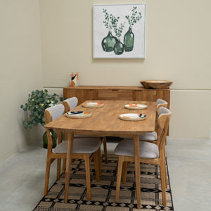 Table à manger rectangulaire extensible en chêne massif Escandi - NordicStory