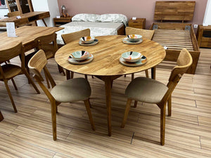 Table à manger ronde extensible en chêne massif Escandi 5 - NordicStory