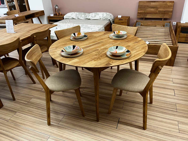 Table à manger ronde extensible en chêne massif Escandi 5 - NordicStory
