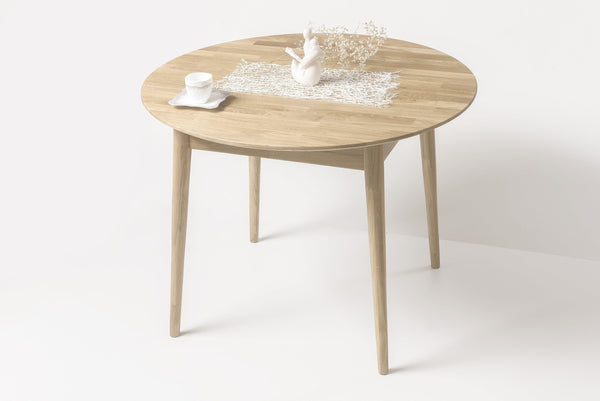 Table à manger ronde extensible en chêne massif Escandi 5 - NordicStory