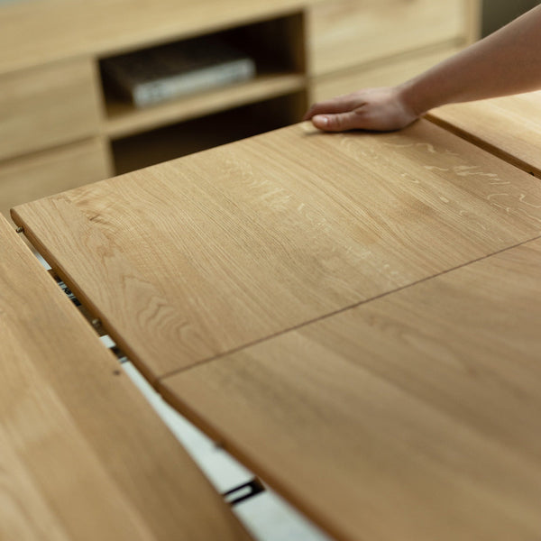Table à manger extensible en bois massif de chêne Monty - NordicStory