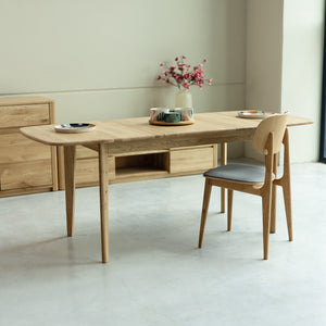 Table à manger extensible en bois massif de chêne Monty - NordicStory