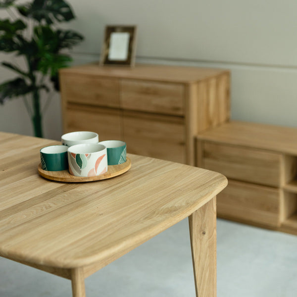 Table à manger extensible en bois massif de chêne Monty - NordicStory