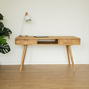 Bureau console en bois massif de chêne Escandi 5 - NordicStory