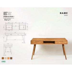 Bureau console en bois massif de chêne Escandi 5 - NordicStory