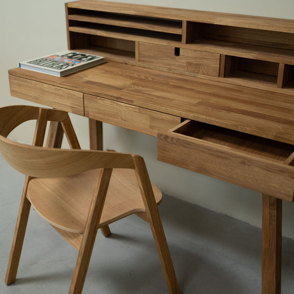 Bureau console en bois massif de chêne Einstein II - NordicStory