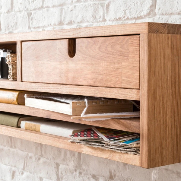 Bureau console en bois massif de chêne Einstein II - NordicStory