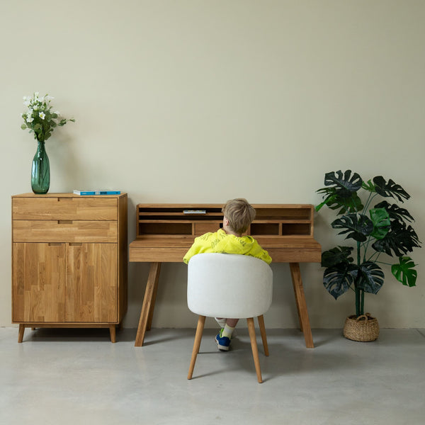 Bureau console en bois massif de chêne Einstein II - NordicStory