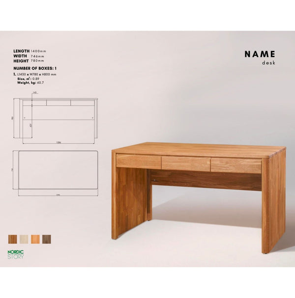 Bureau en bois massif de chêne Elsa  - NordicStory