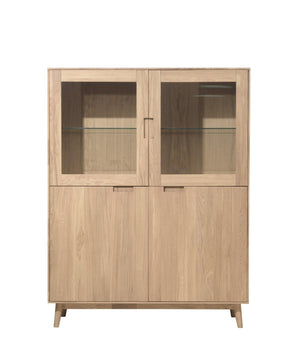 Buffet vitrine en bois massif de chêne Escandi 3 - NordicStory