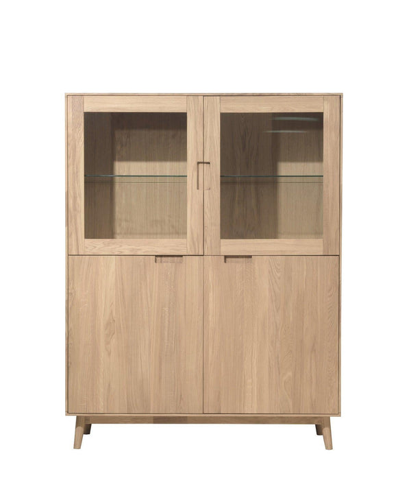 Buffet vitrine en bois massif de chêne Escandi 3 - NordicStory