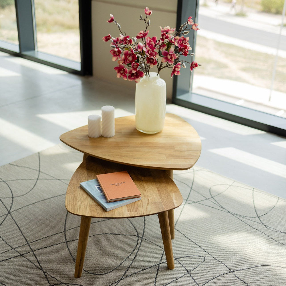 Table basse gigogne en bois massif de chêne Escandi 2 - NordicStory