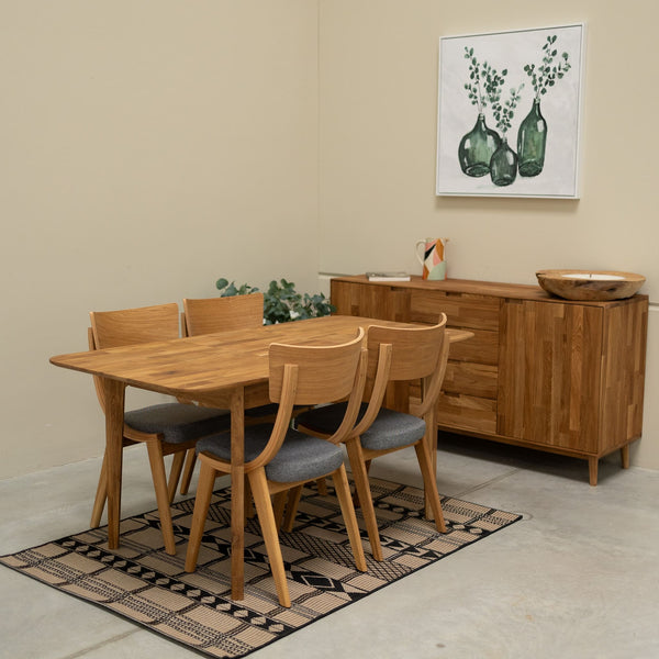 Table à manger extensible en bois massif de chêne France - NordicStory