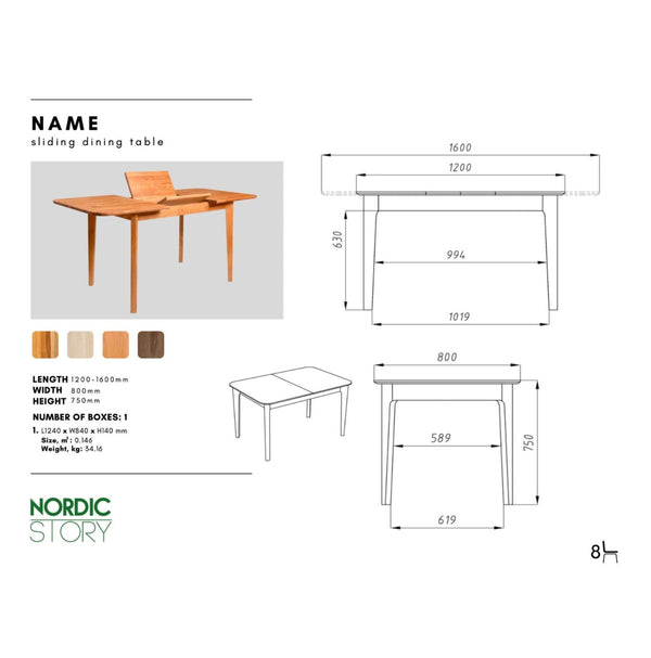 Table à manger extensible en bois massif de chêne France - NordicStory