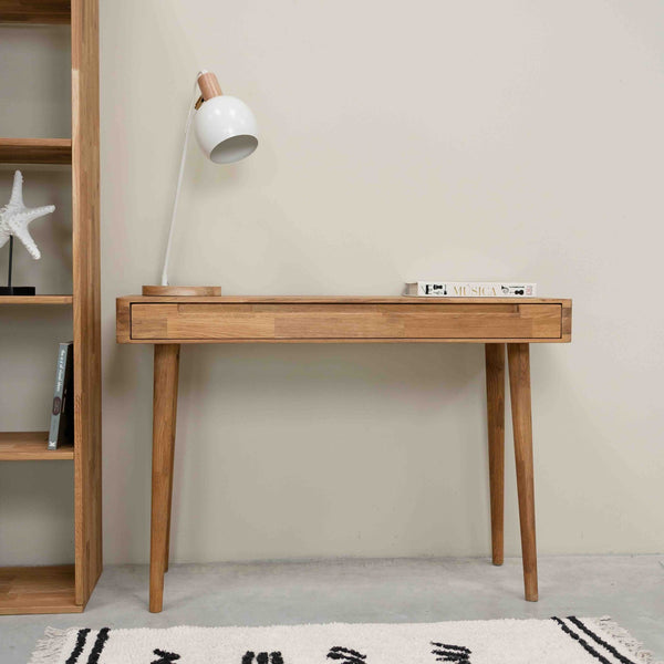 Bureau console en bois massif de chêne Escandi - NordicStory