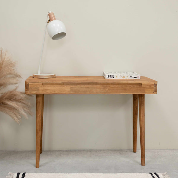 Bureau console en bois massif de chêne Escandi - NordicStory