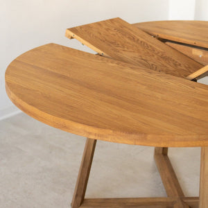 Table à manger ronde extensible en chêne massif MOBY - NordicStory