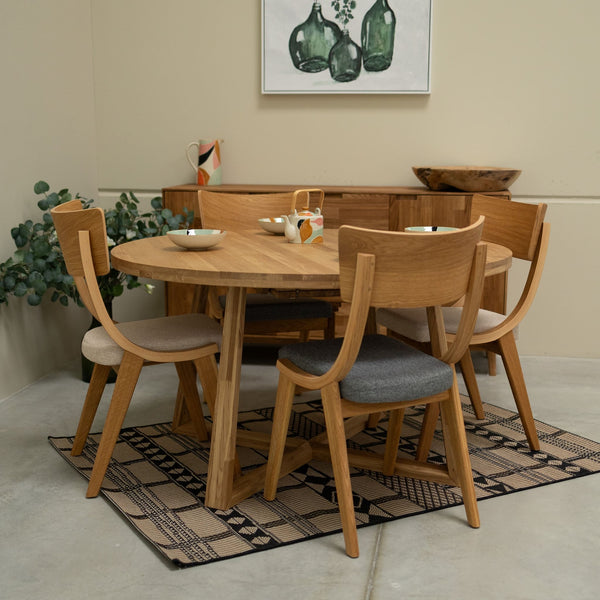 Table à manger ronde extensible en chêne massif MOBY - NordicStory