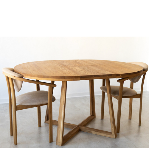 Table à manger ronde extensible en chêne massif MOBY - NordicStory