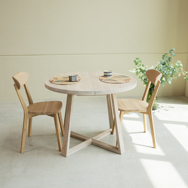Table à manger ronde extensible en chêne massif MOBY - NordicStory