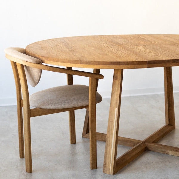 Table à manger ronde extensible en chêne massif MOBY - NordicStory