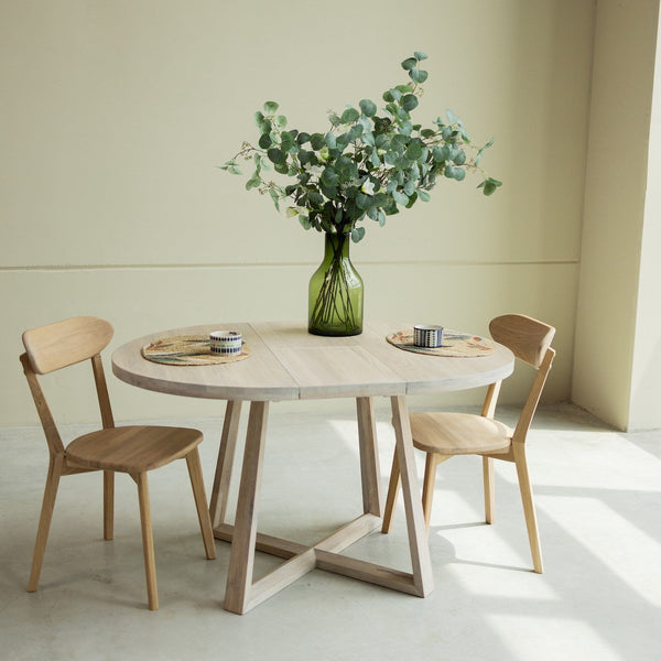 Table à manger ronde extensible en chêne massif MOBY - NordicStory