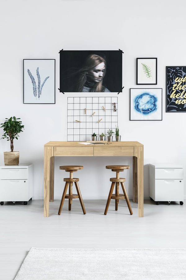 Bureau console en bois massif de chêne Axel I - NordicStory