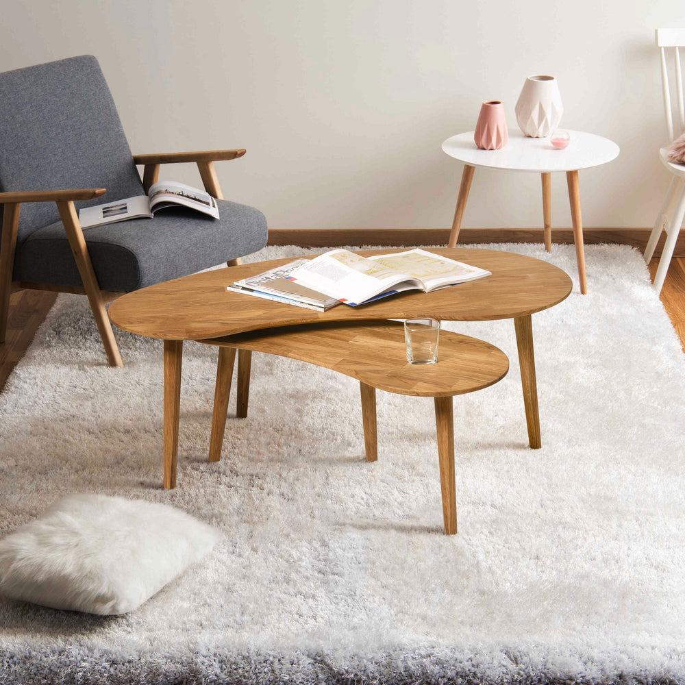 Table basse gigogne en bois massif de chêne Escandi - NordicStory