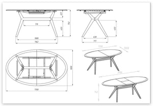 Table à manger extensible en bois massif de chêne Carmen - NordicStory