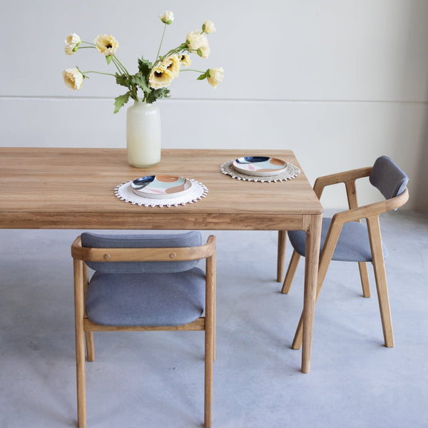 Table à manger extensible en bois massif de chêne Bergamo - NordicStory