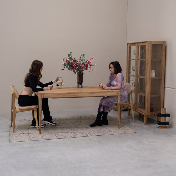 Table à manger extensible en bois massif de chêne Bergamo - NordicStory