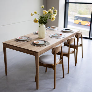 Table à manger extensible en bois massif de chêne Bergamo - NordicStory