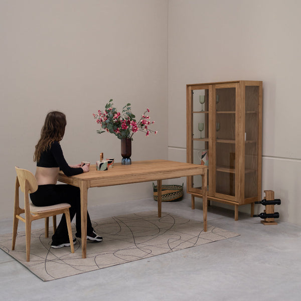 Table à manger extensible en bois massif de chêne Bergamo - NordicStory