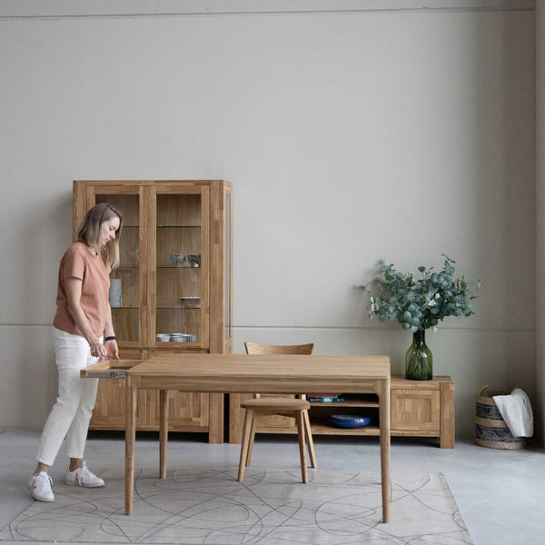 Table à manger extensible en bois massif de chêne Bergamo - NordicStory