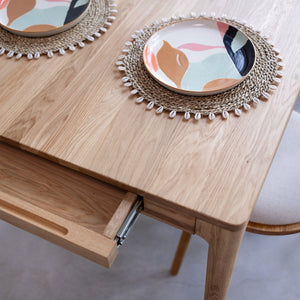 Table à manger extensible en bois massif de chêne Bergamo - NordicStory
