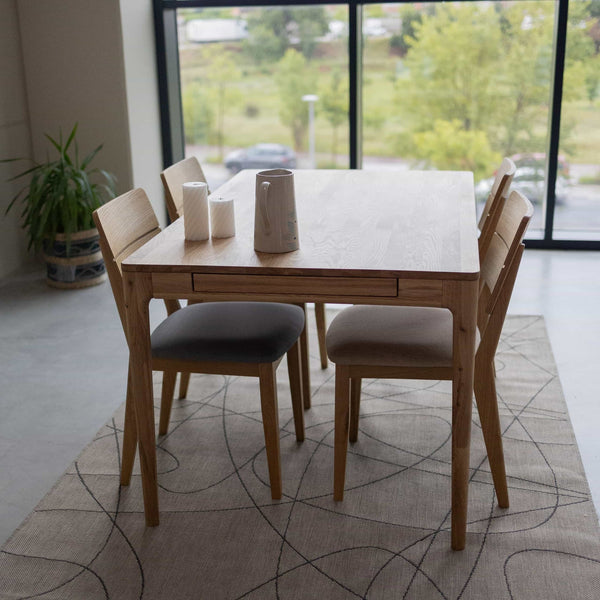 Table à manger extensible en bois massif de chêne Bergamo - NordicStory