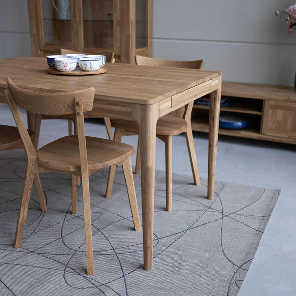 Table à manger extensible en bois massif de chêne Bergamo - NordicStory