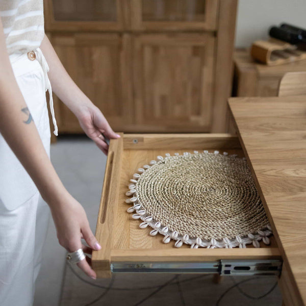Table à manger extensible en bois massif de chêne Bergamo - NordicStory