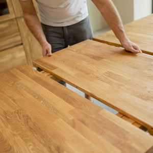 Table à manger extensible en bois massif de chêne Balder - NordicStory