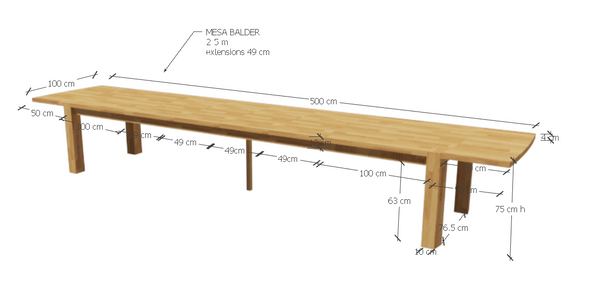 Table à manger extensible en bois massif de chêne Balder - NordicStory