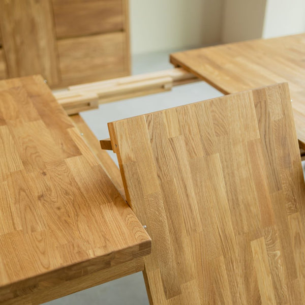 Table à manger extensible en bois massif de chêne Balder - NordicStory