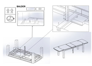 Table à manger extensible en bois massif de chêne Balder - NordicStory