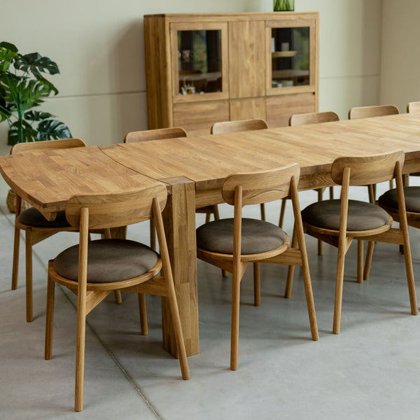 Table à manger extensible en bois massif de chêne Balder - NordicStory
