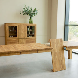 Table à manger extensible en bois massif de chêne Balder - NordicStory
