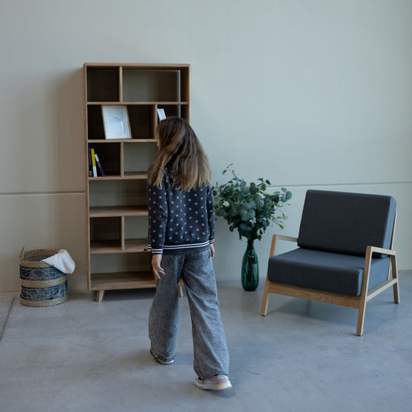 Bibliothèque en bois massif Suède 1 – 80 x 42 x 180 cm - VESKOR