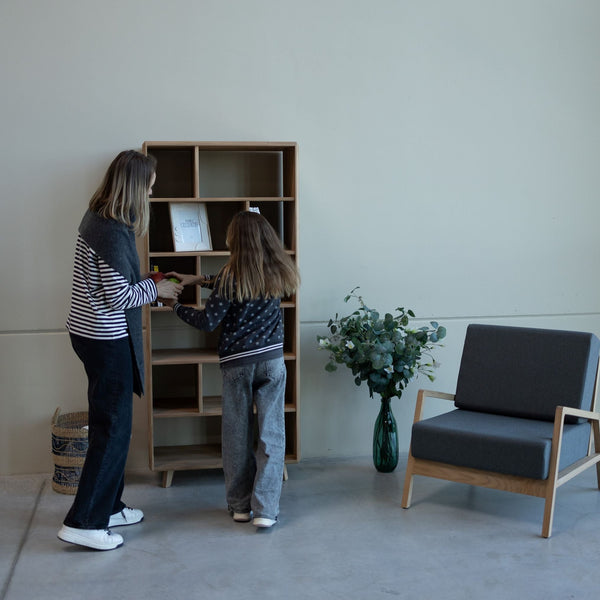 Bibliothèque en bois massif Suède 1 – 80 x 42 x 180 cm - VESKOR