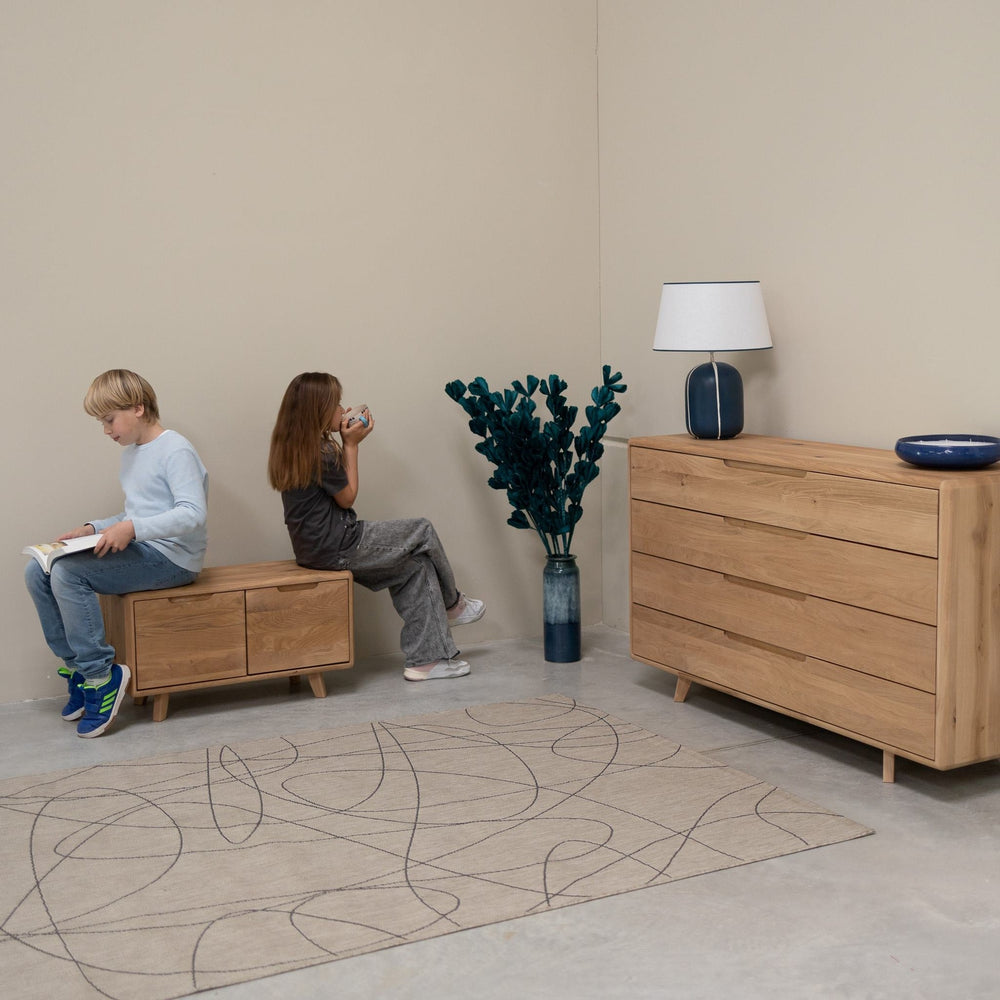 Banc avec rangements en bois massif Suède - NordicStory