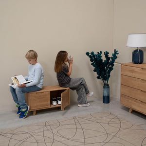 Banc avec rangements en bois massif Suède - NordicStory