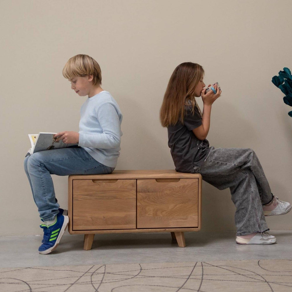 Banc avec rangements en bois massif Suède - NordicStory
