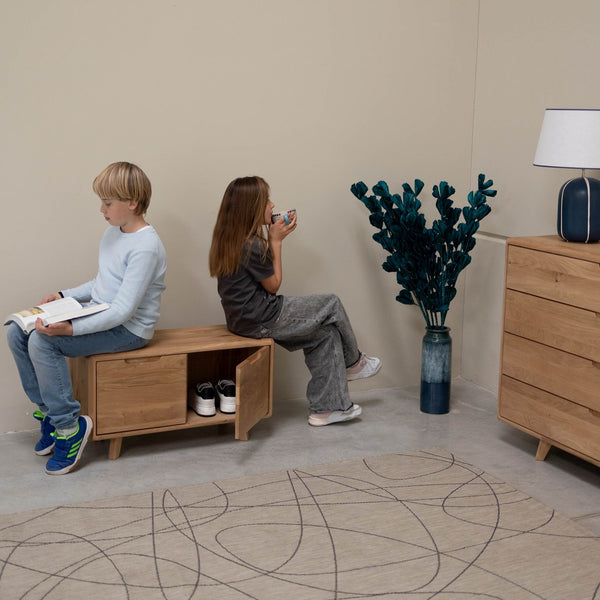 Banc avec rangements en bois massif Suède - NordicStory
